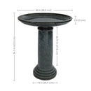 Sunnydaze Toulon Outdoor Ceramic Bird Bath - Black Mist - 24.5" H