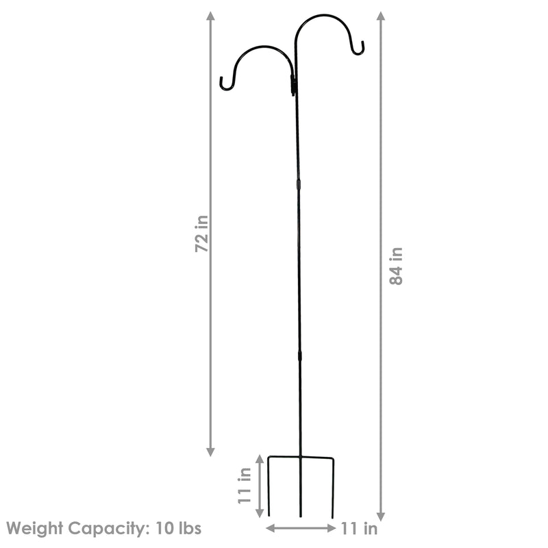 Sunnydaze Double Shepherd Hooks - Set of 2 - 84"