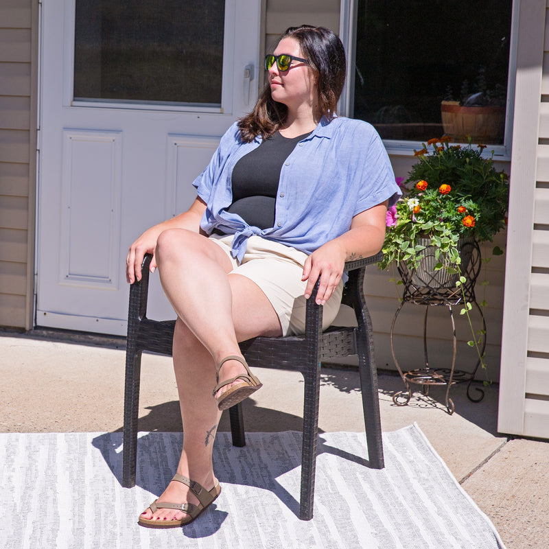 Sunnydaze Segonia All-Weather Plastic Stackable Dining Armchair - Black