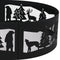 Sunnydaze Forest Wilderness Black Steel Fire Pit Ring with Cutouts - 36"