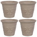 Sunnydaze Arabella Outdoor Flower Pot Planter - Beige - 20-Inch - 4-Pack