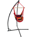 Sunnydaze Hanging Hammock Chair Swing & X-Stand Set - Outdoor Use - Max Weight: 250 pounds