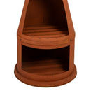 Sunnydaze 70" H Steel Outdoor Chiminea Fire Pit with Built-In Log Holder