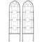 Sunnydaze 2-Piece Arched Garden Trellis with Folding Flowerpot Supports