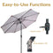 Sunnydaze Aluminum Outdoor Patio Umbrella with Tilt and Crank
