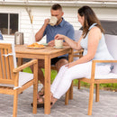 Sunnydaze Rodanthe 33.75" Acacia Wood Outdoor Dining Table - Square Patio Table