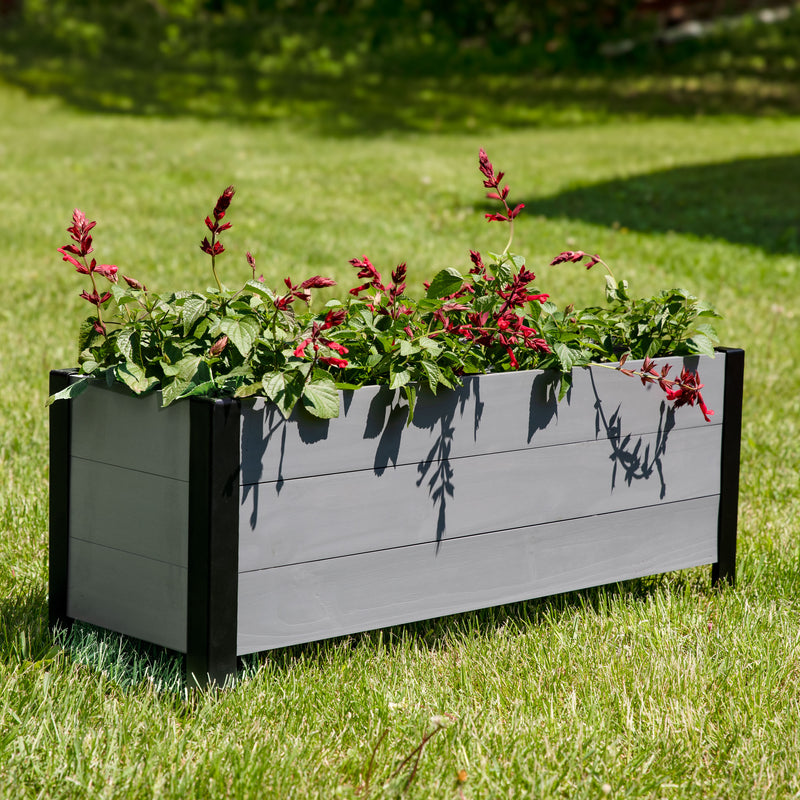 Sunnydaze Acacia Wood Raised Garden Bed Planter Box - 14.75" H