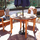 Sunnydaze Meranti Wood Outdoor Dining Table with Teak Oil Finish - 42"