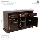 Sunnydaze Pine Sideboard Cabinet with Drawers and Doors - 32" H