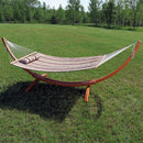 Sunnydaze 2-Person Double Rope Hammock with Wooden Stand