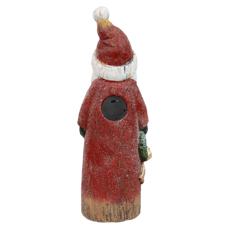 Sunnydaze Rustic Santa with Wreath Indoor Santa Christmas Decoration - 24" H