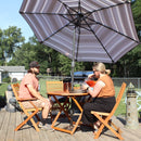 Sunnydaze Meranti Wood 5-Piece Outdoor Folding Patio Dining Set