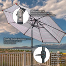 Sunnydaze Striped 9' Patio Umbrella with Push Button Tilt & Crank