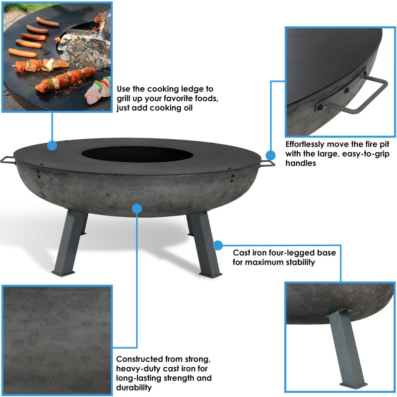 Three-legged grill cast iron