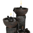 Sunnydaze 3-Tier Burning Bowls Outdoor Fire and Water Fountain - 34"