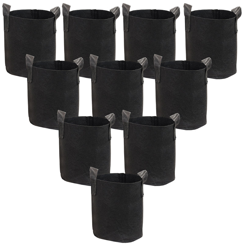 Sunnydaze Black Garden Grow Bags for Vegetables with Carrying Handles