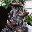 Sunnydaze Driftwood and Flourishing Stems Solar Fountain with Battery Pack - 30"
