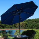 Sunnydaze 9' Solar Sunbrella Umbrella with Push-Button Tilt and Crank