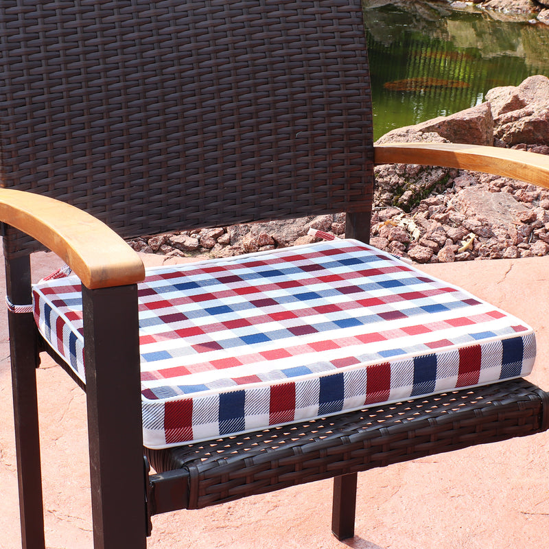 Sunnydaze Polyester Square Indoor/Outdoor Seat Cushions with Ties