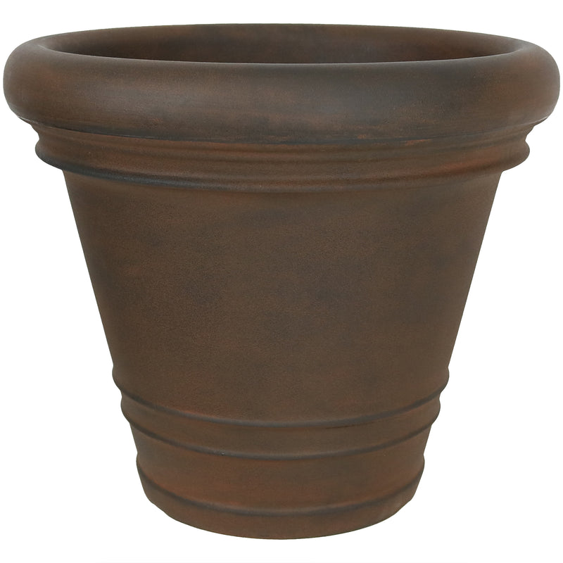 Sunnydaze Crozier Indoor/Outdoor Planter Pot - 16" Diameter - Rust