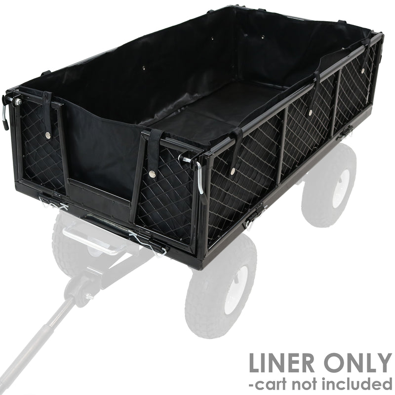Sunnydaze Decor Heavy-Duty Steel Dump Utility Garden Cart Black