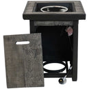 Sunnydaze Outdoor Propane Gas Fire Pit Table with Weathered Wood Look - 25"