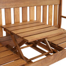 Sunnydaze Meranti Wood Outdoor Occasional Bench with Teak Oil Finish