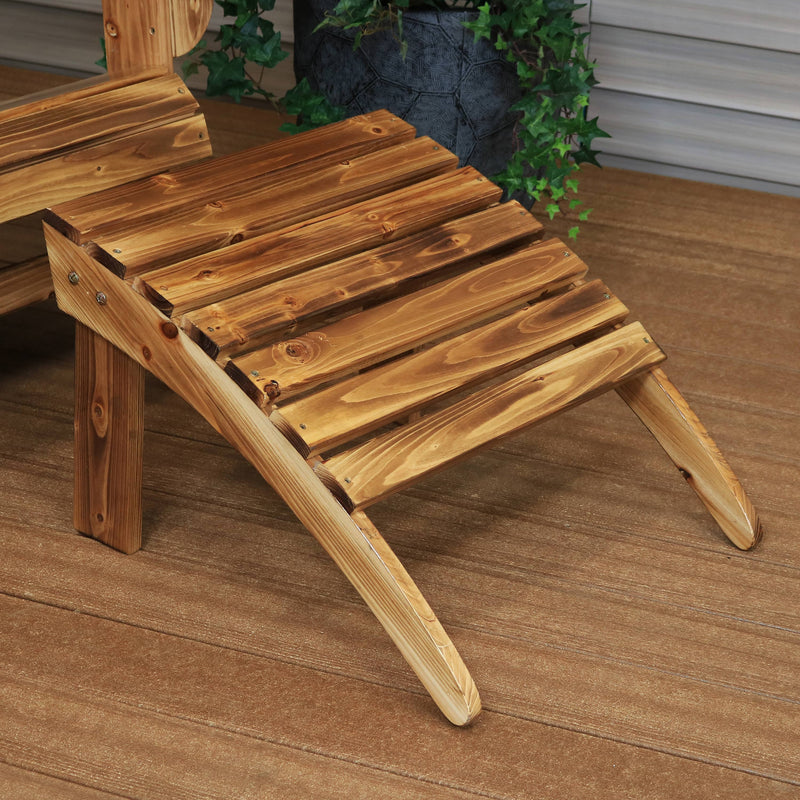 Sunnydaze Classic Wooden Outdoor Adirondack Ottoman Footrest