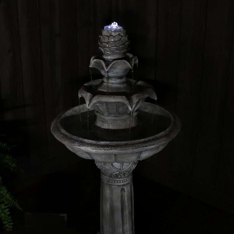 Sunnydaze Ornate Elegance Solar Water Fountain with Battery Backup - 42.5" H