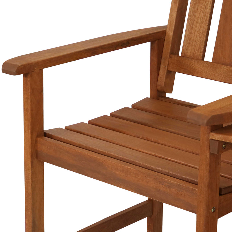 Sunnydaze Meranti Wood Jack-and-Jill Chairs with Attached Table - 65"