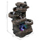 Sunnydaze Staggered Rock Falls Tabletop Fountain with LED Lights - 13"