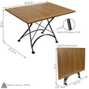 Sunnydaze European Chestnut Wood Folding Dining Table - 48" x 32"