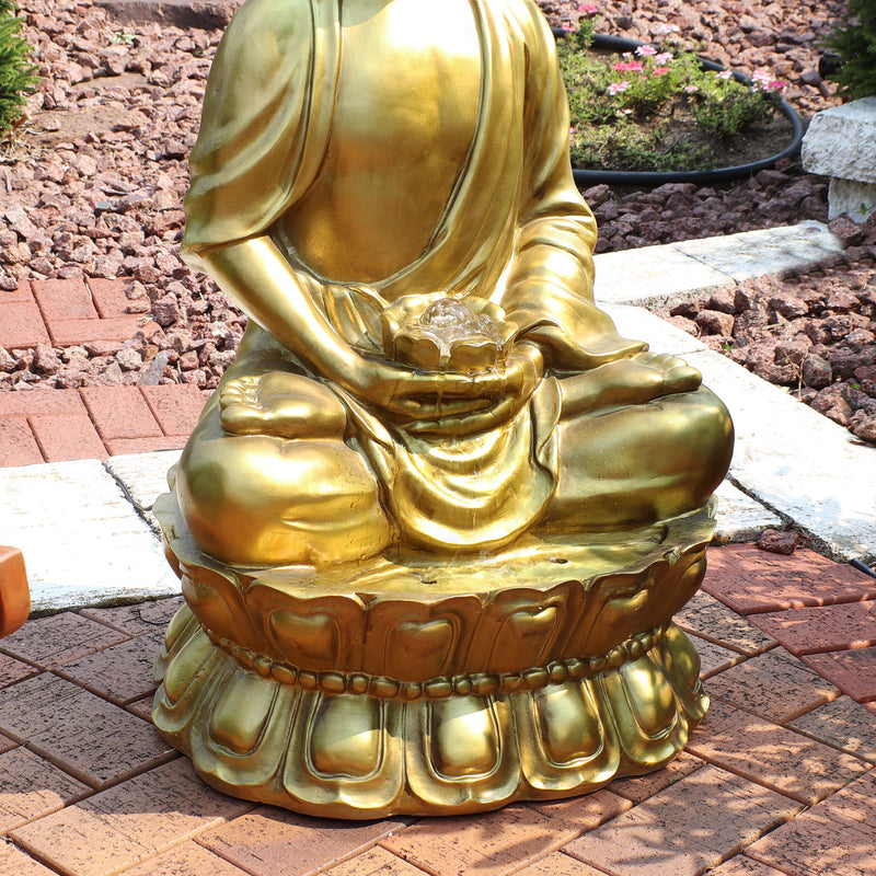 Sunnydaze Relaxed Buddha Fountain with Light