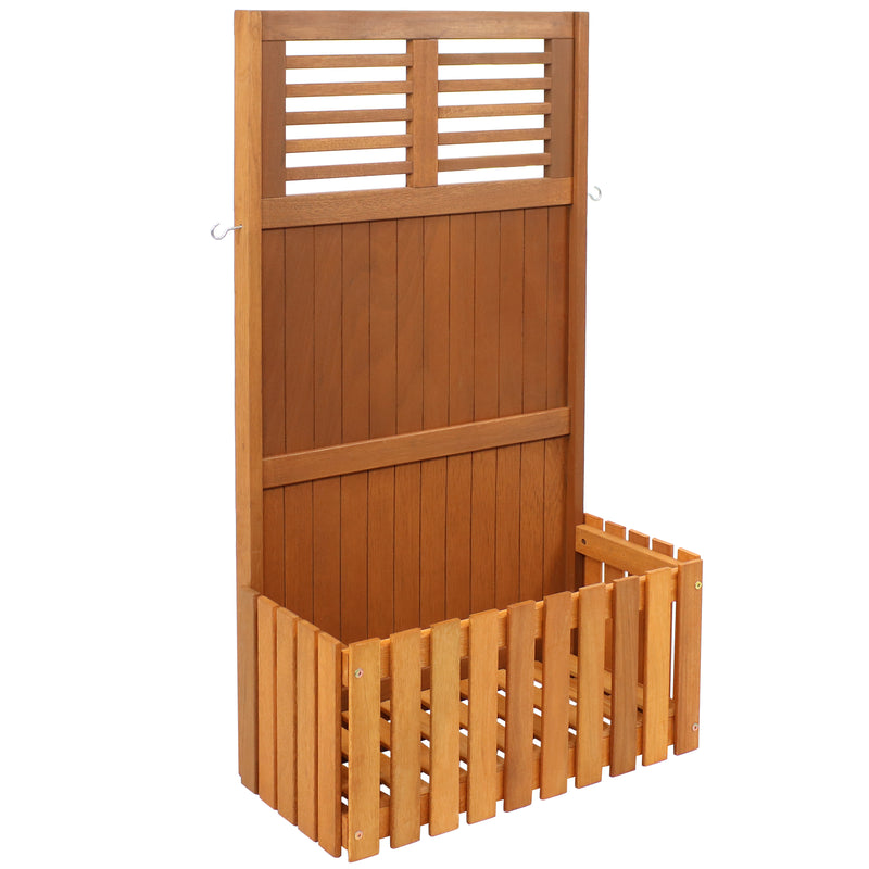 Sunnydaze Outdoor Wooden Garden Planter Box with Privacy Screen