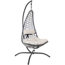Sunnydaze Phoebe Hanging Chair with Stand and Seat Cushions - 79-Inch