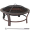 Sunnydaze Steel Elevated Outdoor Fire Pit Bowl with Spark Screen - 29"