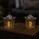 Sunnydaze Lucien Outdoor Decorative Solar LED Candle Lantern