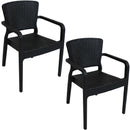 Sunnydaze Segonia Plastic Stackable Arm Chair - Indoor or Outdoor