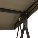 Sunnydaze 2-Person Adjustable Tilt Canopy Patio Loveseat Swing - Beige