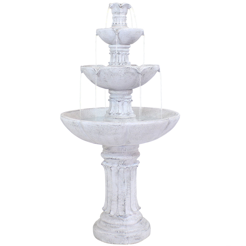 Sunnydaze 3-Tier Outdoor Water Fountain - Grecian Column Design
