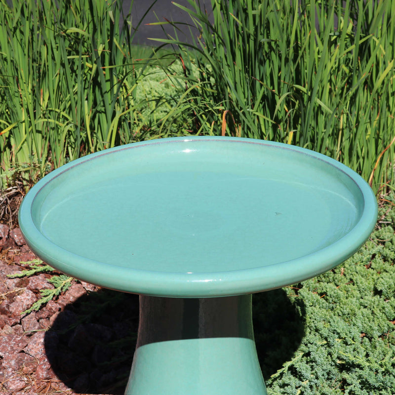 送料無料 Sunnydaze Simply Elegant Outdoor Ceramic Bird Bath High-Fired,  Hand-Paint ガーデンファニチャー