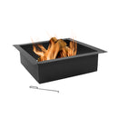 Sunnydaze Heavy Duty Square Fire Pit Ring Insert - DIY Fire Pit - Above or In-Ground - Steel