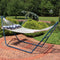 Sunnydaze 2-Person Rope Hammock with Matte Blue Steel Stand