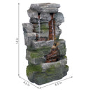 Sunnydaze Towering Cave Waterfall Indoor Tabletop Fountain with LED - 14"