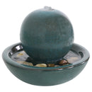 Sunnydaze Indoor Ceramic Tabletop Water Fountain with Orb - 7-Inch