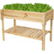 Sunnydaze Raised Wood Garden Bed Planter Box with Shelf - Choose Color