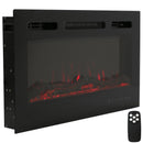 Sunnydaze Modern Flame Mounted/Recessed Indoor Electric Fireplace - Multiple Sizes