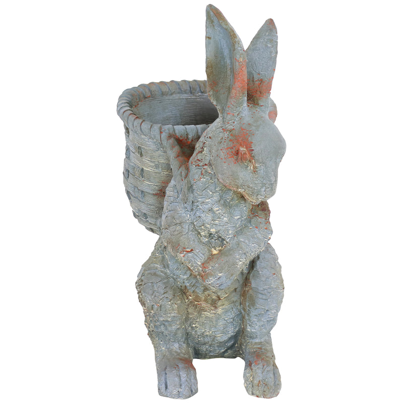 Sunnydaze Roman the Carrot Collector Indoor/Outdoor Rabbit Statue