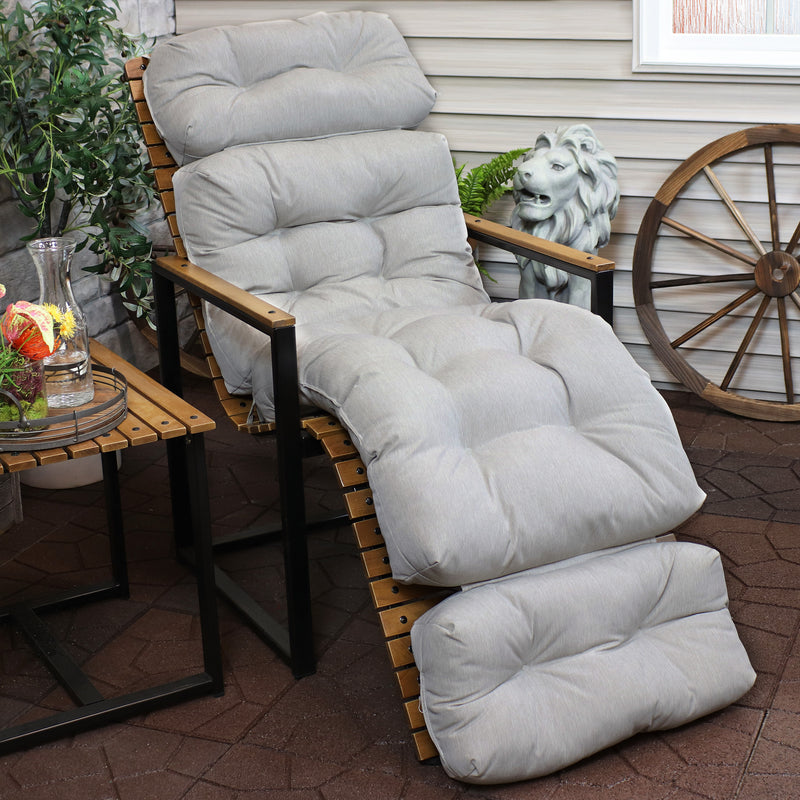 Sunnydaze Olefin Tufted Outdoor Chaise Lounge Chair Cushion