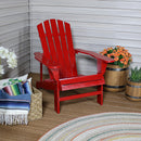 Infographic of red coastal bliss Adirondack chair.